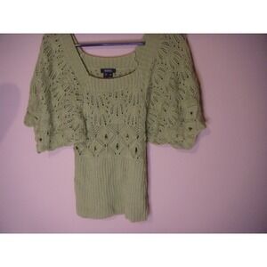 XOXO womens M green knit sweater shirt‎ top